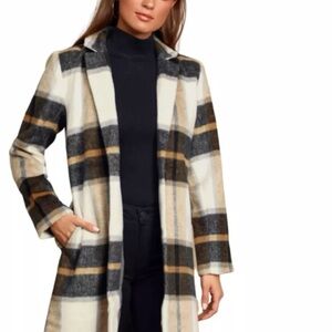 Cupcakes & Cashmere Plaid Pea Coat